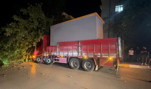 Elazığ'da trafo kulübesi yüklü tır ağacı devirdi: 1 yaralı