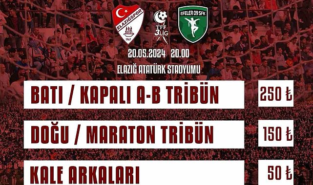 Elazığspor'dan son maça özel hatıra bileti