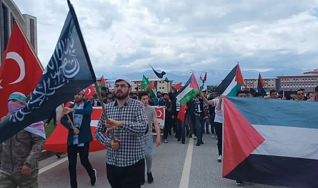 Erzincan'da Filistin'e destek yürüyüşü yapıldı