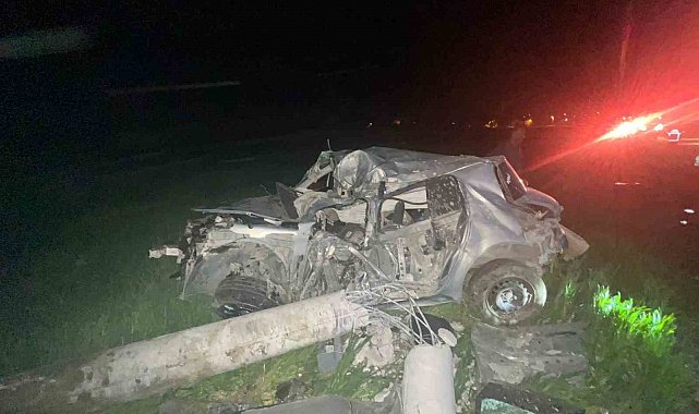 Muş'ta otomobil elektrik direğine çarptı: 1 ölü