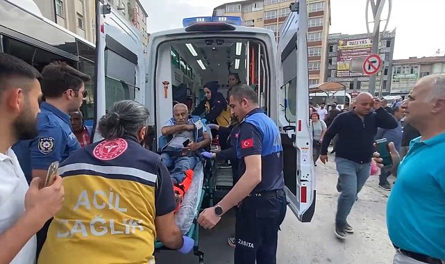Otobüsten düşen adamın ayağı tekerleğin altında kaldı