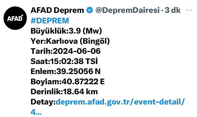 Bingöl'de korkutan deprem