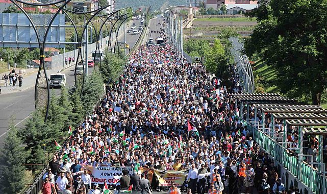 Bingöl'de yaklaşık 15 bin kişi Gazze için yürüdü