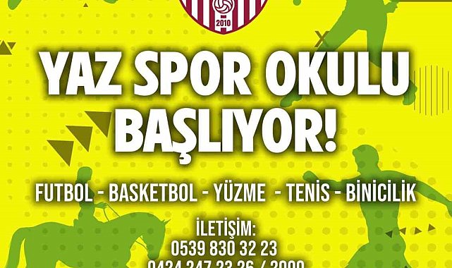 Elazığ İl Özel İdare yaz spor okulu ve yaz teknoloji kampı kayıtlarına başladı
