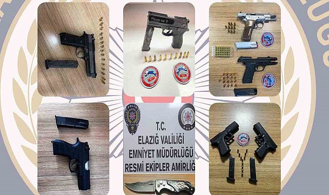 Elazığ'da 14 adet ruhsatsız silah ele geçirildi