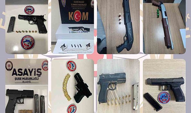 Elazığ'da 19 adet ruhsatsız silah ele geçirildi