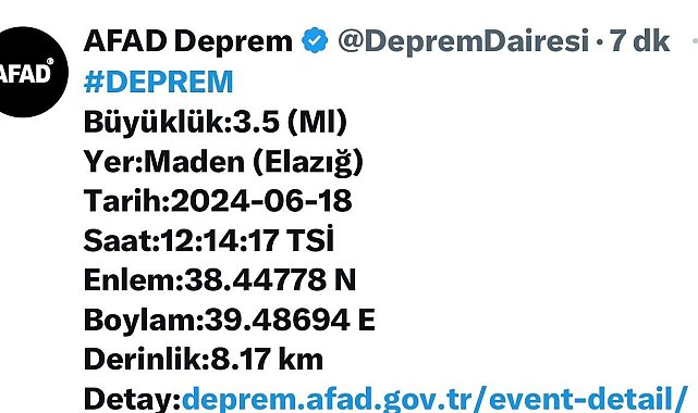 Elazığ'da korkutan deprem
