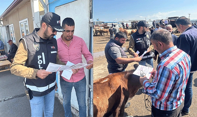 Kars polisi kurbanlık hayvan alıcılarını uyarıyor