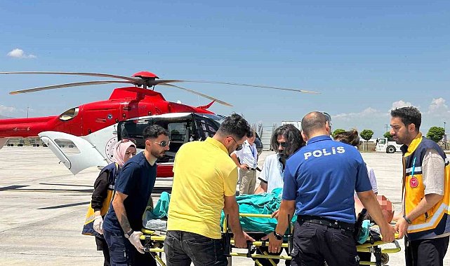 78 yaşındaki hasta ambulans helikopterle Adana&#039;ya sevk edildi