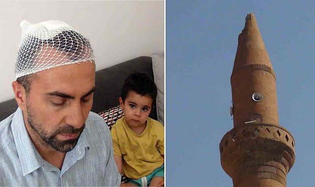 Ahlat'ta cami minaresine yıldırım düştü, müezzin yaralandı