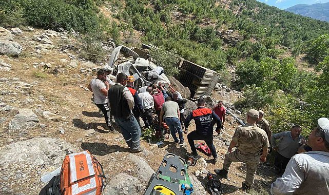 Devrilen kamyonetin altında kalan sürücü yaralandı