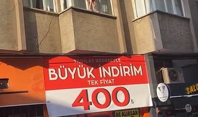Elazığ'da korku dolu anlar: Küçük çocuk cama çıkınca vatandaşlar aşağıda çarşaf açtı