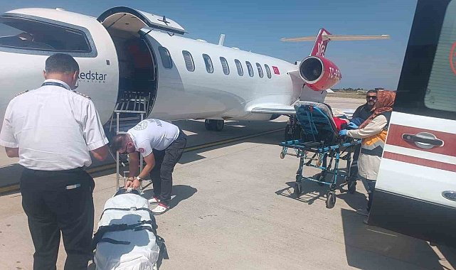 İskemik SVO tanısı olan hasta uçak ambulansla Ankara'ya nakledildi