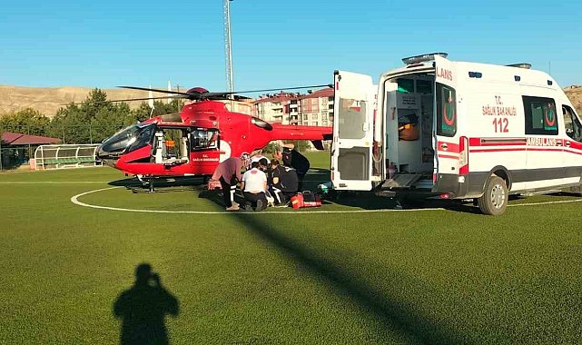 Ambulans helikopter Malatya'da 2 hasta için havalandı