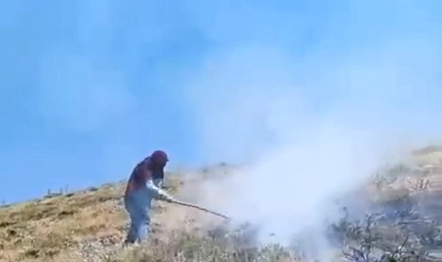 Bahçesaray'da makilik alan yandı