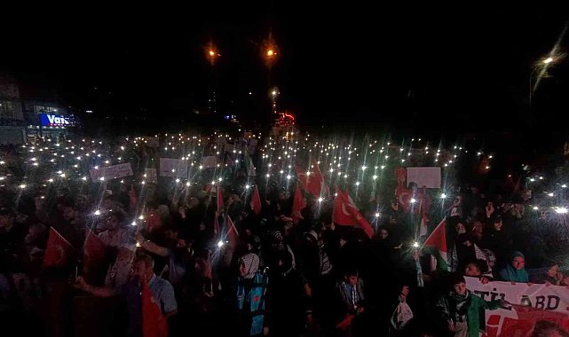 Binlerce Erzurumlu Gazze için yürüdü