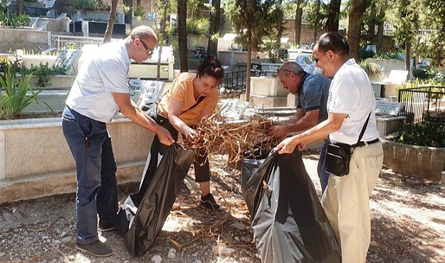 İzmir Gültepe Toros Mezarlığında çevre temizliği yapıldı