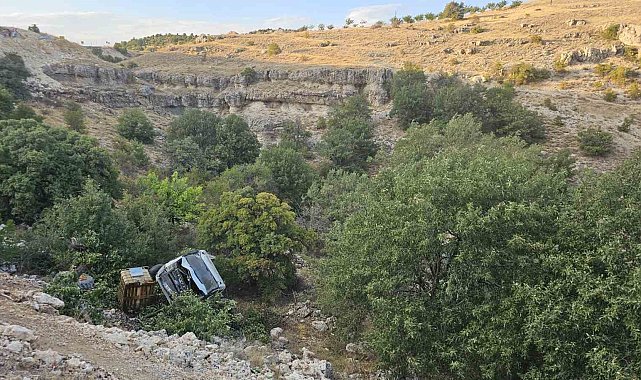Kamyonet şarampole yuvarlandı, sürücü yaralandı