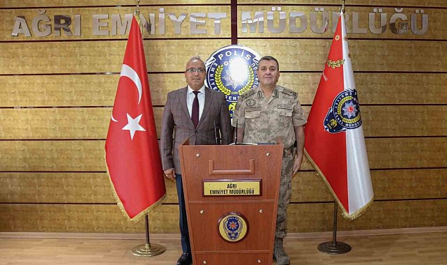 Ağrı İl Jandarma Komutanı Tuğgeneral Kiper'den İl Emniyet Müdürü İpar'a ziyaret