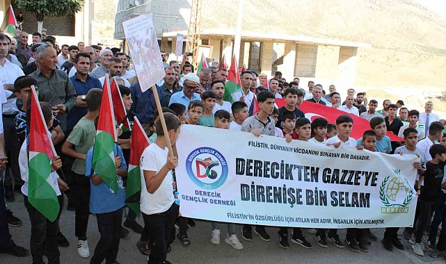 Derecik'te Filistin'e destek yürüyüşü yapıldı