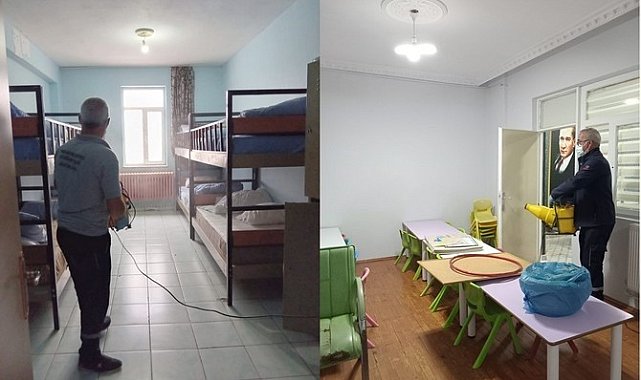 Durankaya'da kreş ve pansiyonlar ilaçlandı