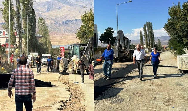 Kağızman'da bozulan yollar onarılıyor