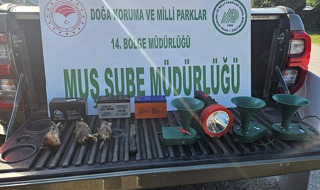 Muş'ta ses cihazları ve farlar ile avlanan 3 kişiye 39 bin 500 TL para cezası