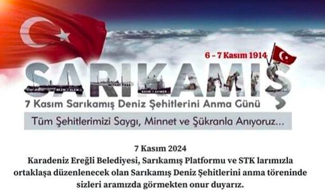 7 Kasım Sarıkamış Deniz Şehitleri anılacak