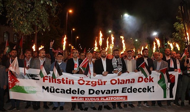 Ağrı'da İsrail’in Filistin’e yönelik saldırıları protesto edildi