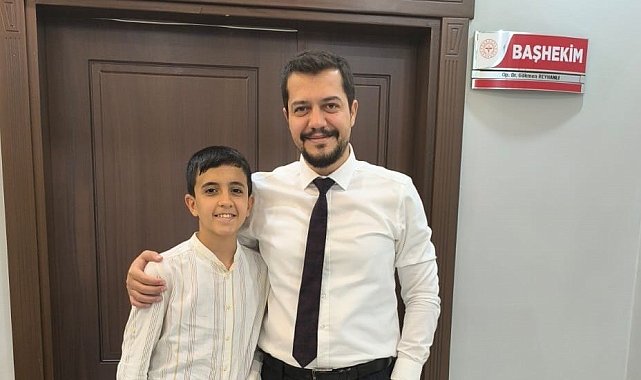 Bisiklet kazası geçiren çocuktan Başhekim Reyhanlı'ya teşekkür ziyareti