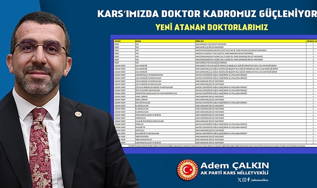 Çalkın: "Kars'ta doktor kadromuz güçleniyor"