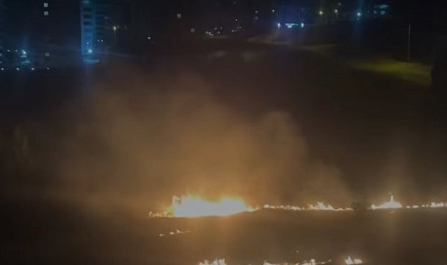 Elazığ'da otluk alanda korkutan yangın