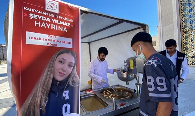 Kars esnafı şehit polis Şeyda Yılmaz'ı unutmadı