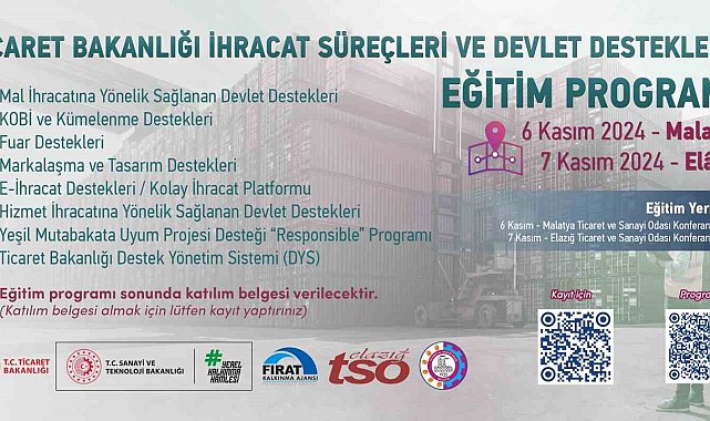 Ticaret Bakanlığı ihracat süreçleri ve devlet destekleri eğitim programı başlıyor