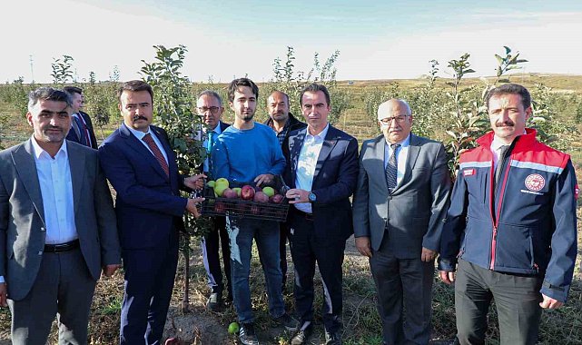 Vali Karakaya, Ahlat'ta elma bahçesini gezdi