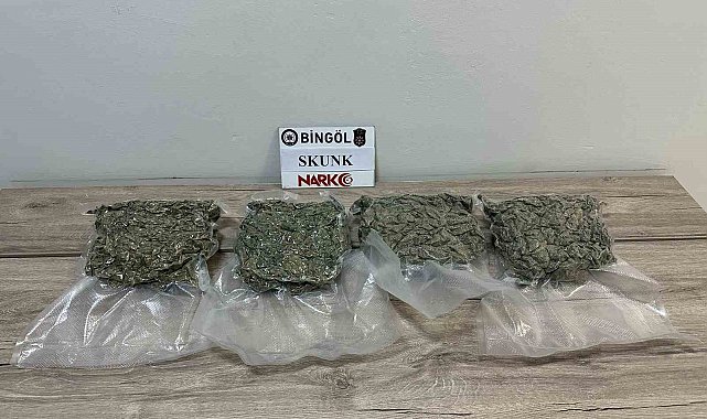 Bingöl'de 2 kilo 86 gram skunk ele geçirildi