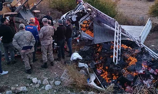 Bitlis'te meyve yüklü kamyonet devrildi: 1 ölü, 1 yaralı