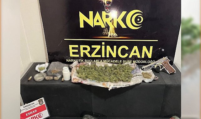 Erzincan'da bir miktar uyuşturucu ele geçirildi, 3 şüpheli yakalandı