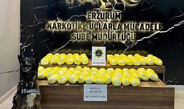 Erzurum'daki uyuşturucu operasyonunda 80 kilo metamfetamin ele geçirildi