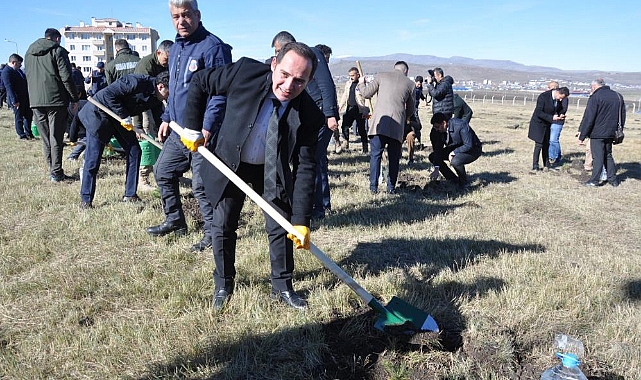 Kars'ta fidanlar toprakla buluştu