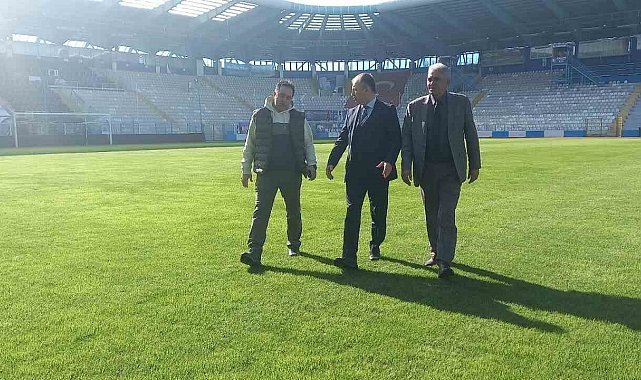 Kazım Karabekir Stadı'nın zemini göz kamaştırıyor