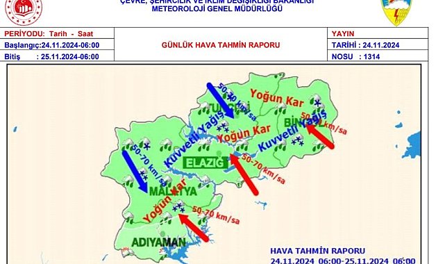 Meteorolojiden yoğun kar ve kuvvetli rüzgar uyarısı