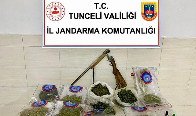 Tunceli'de uyuşturucu ve ruhsatsız silah operasyonu