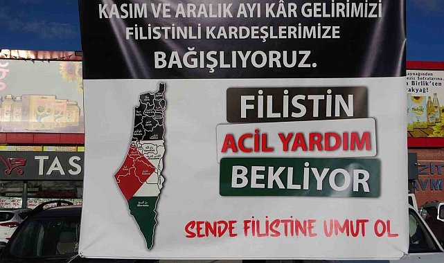 Van'daki market iki aylık kârını Filistin'e bağışlıyor