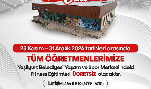 Yeşilyurt Belediyesi'nden tüm öğretmenlere ücretsiz fitness eğitimi