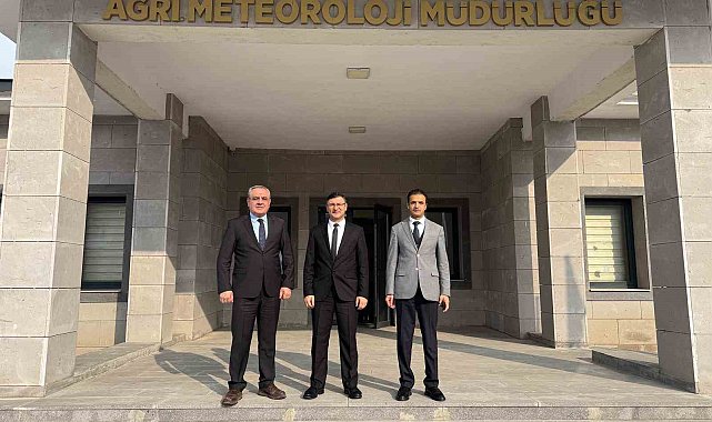 Ağrı'da Ahmed-i Hani Havalimanı ve TEİAŞ müdürleri, Meteoroloji'yi ziyaret etti