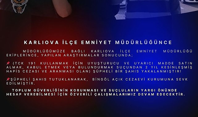 Bingöl'de kesinleşmiş hapis cezası bulunan zanlı yakalandı