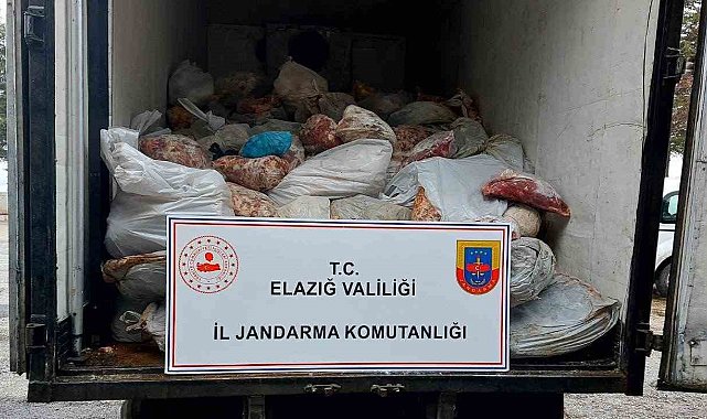 Elazığ'da kamyon kasasında 3 milyon liralık kaçak et ele geçirildi