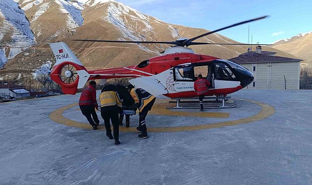 Helikopter ambulans 60 yaşındaki hasta için havalandı