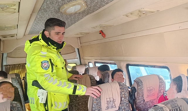 Kars’ta okul servisleri kontrol edildi
